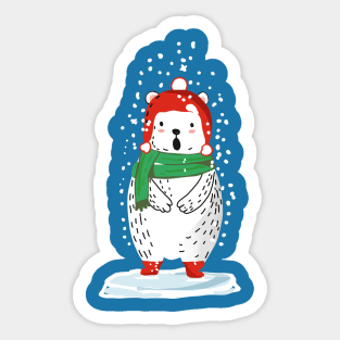 Polar bear in Snow Sticker